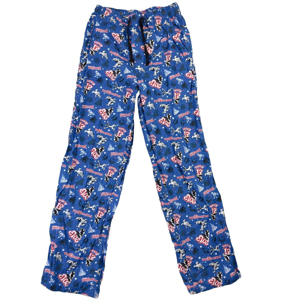 Disneyland Walt Disney World 2013 Pajama Pants Mens Small Blue Sleep Bottoms